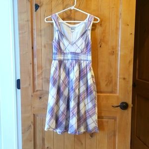 Cotton purple plaid sleeveless dress (S)